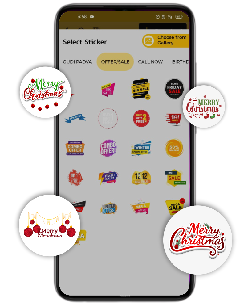 Merry Christmas gif sticker poster